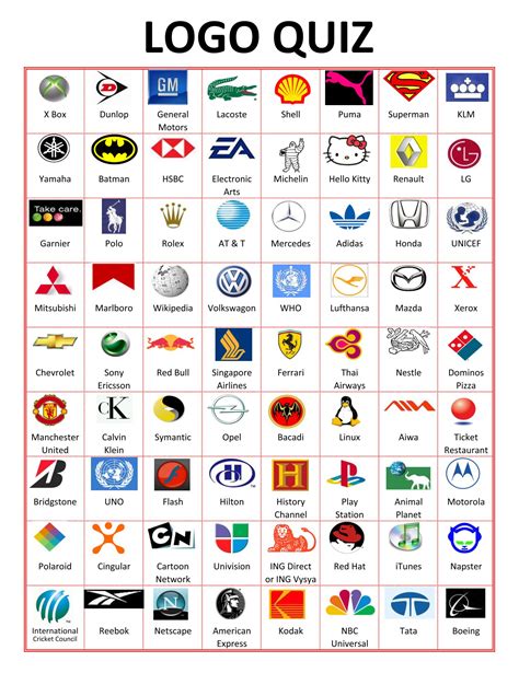 100 Pics Quiz Logos