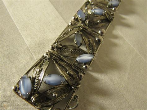 Vintage Alice Caviness Sterling Silver And Blue Moonstone Jewelry Set