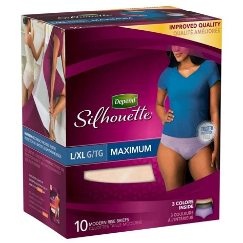 Depend Underwear Silhouette Maximum Absorbency For Women Largex Large 10 Count