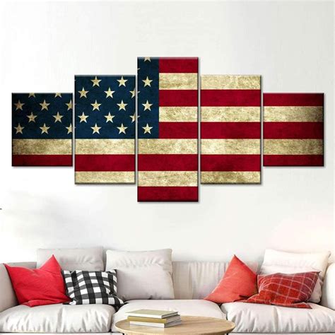 rustic american flag multi panel canvas wall art is sure to be the centerpiece any room bring