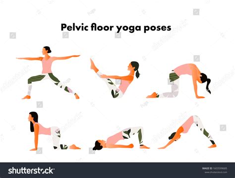 Pelvic Floor Yoga Poses Woman Health Yoga Royalty Free Stock Vector