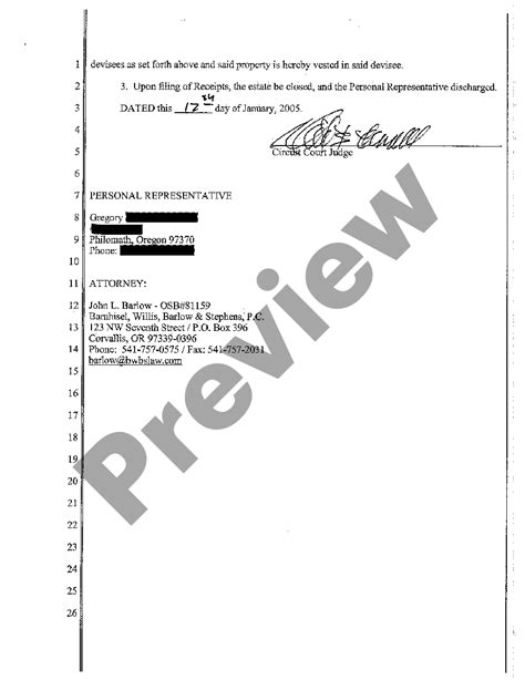 Eugene Oregon Order Approving Account And Judgment Of Final Distribution Us Legal Forms