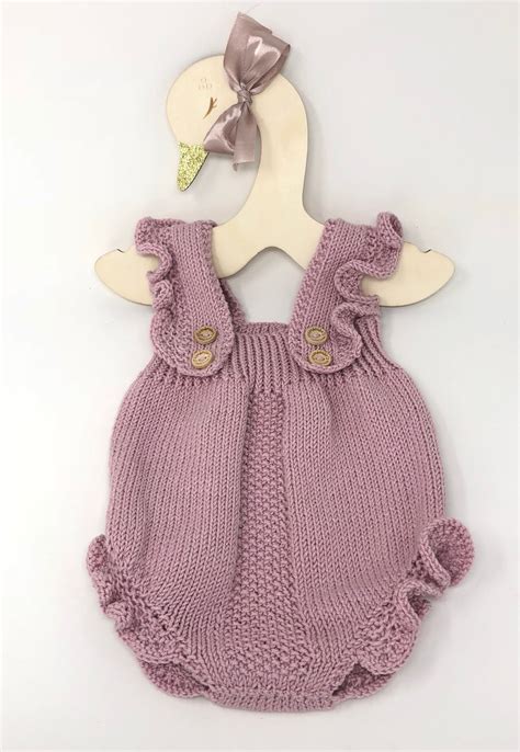 baby-girl-knitted-romper-with-ruffles,-boho-baby-romper,-baby-girl-clothes,-newborn-props