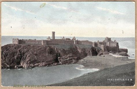 Vintage Postcard Of Peel Castle On St Patricks Isle Isle Of Man This