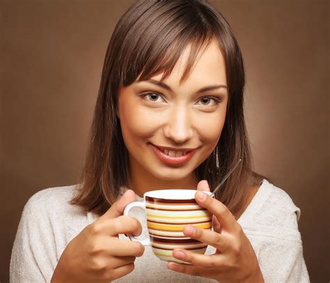 premium photo beautiful woman drinking coffee