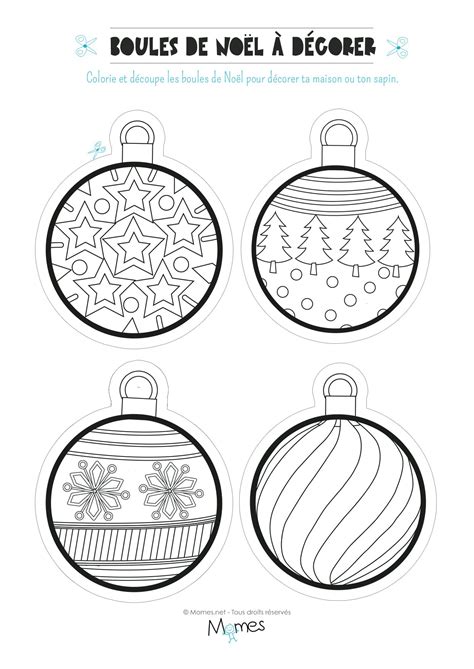 Coloriage de boules de Noël - Momes.net