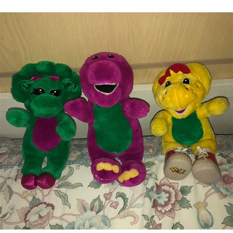 Barney Friends Vintage Plush Lot Of Baby Bop Bj Dinosaur Stuffed
