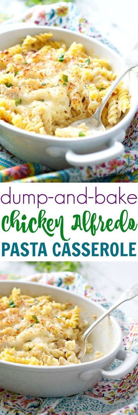 Dump And Bake Chicken Alfredo Pasta Casserole Food Recipeketo