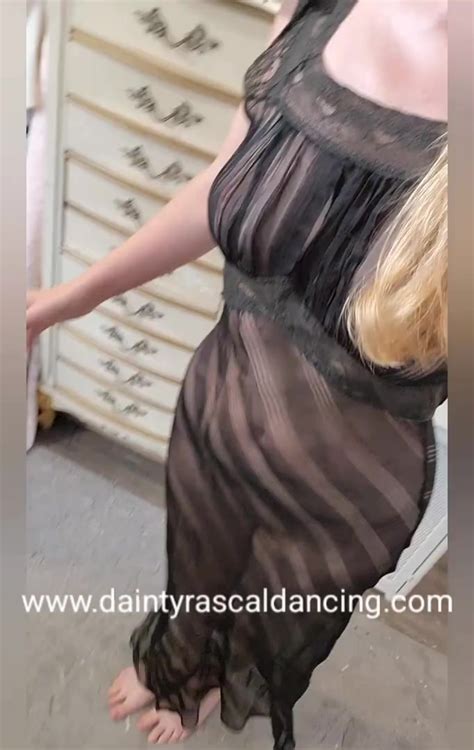 Dainty Rascal Dancing In Sheer Vintage Black Dresses And Lingerie Try