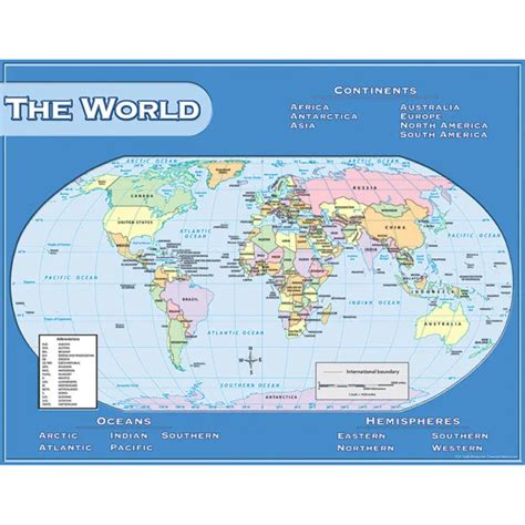 Teacher Created Resources World Map Chart 919 Picclick