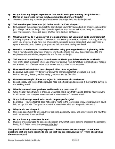 Common Job Interview Questions And Answers Sample Resume Templates Ca