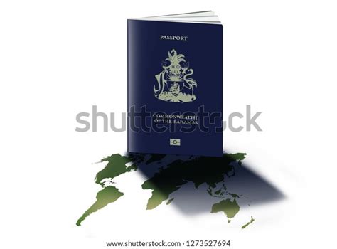 Bahamas Bahamian Passport On World Map Stock Illustration 1273527694