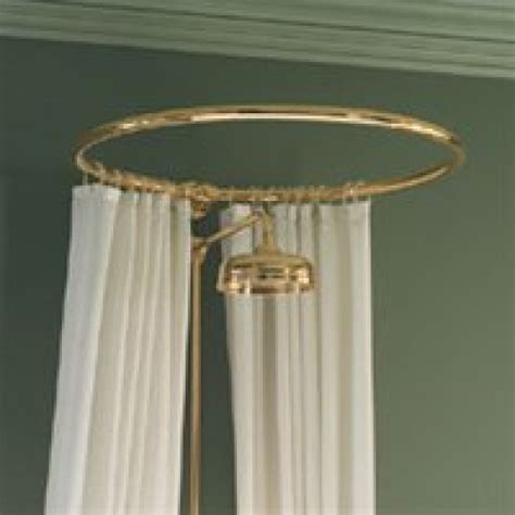 By amity this gold shower curtain is thick and firm, the finish and workmanship of the curtain rod is. Circular Shower Curtain Rail wall fixing in polished brass ...