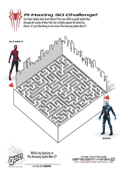 Free Printable Spiderman Colouring Pages and Activity Sheets - In The