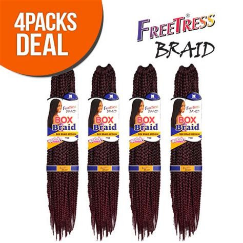 multi pack medium box braids freetress synthetic crochet bulk braiding hair ebay
