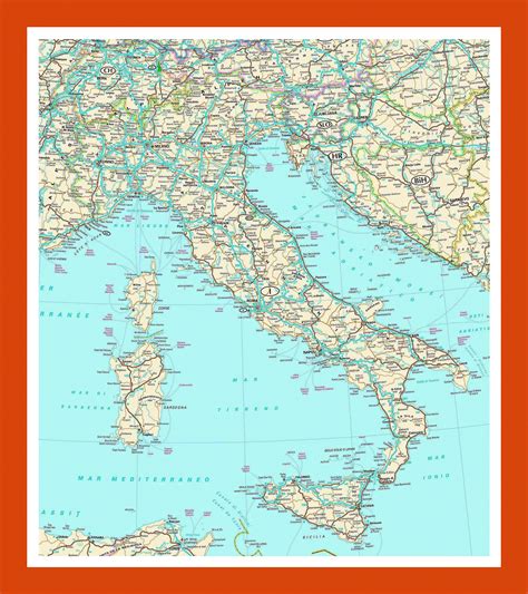 Road Map Of Italy Maps Of Italy Maps Of Europe Gif Map Maps Of