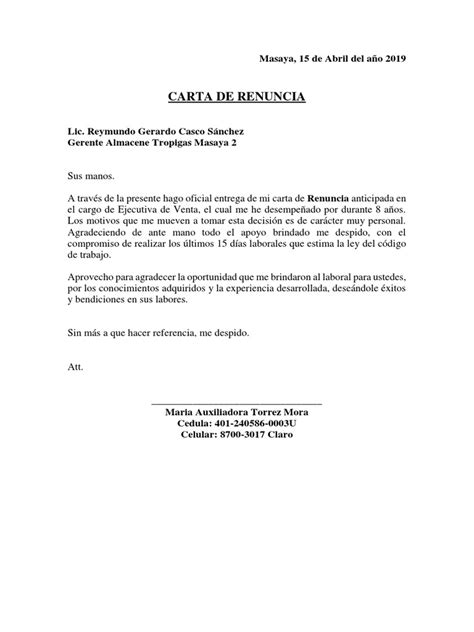 Carta De Renuncia Guayaquil Sample Site Q Images And Photos Finder