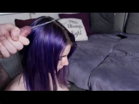 Blowjob He Cums In Her Beautiful Purple Hair XNXX COM