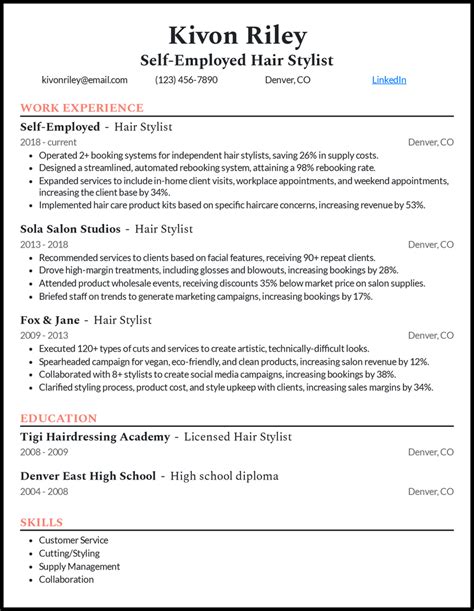 7 hair stylist resume examples that worked in 2024