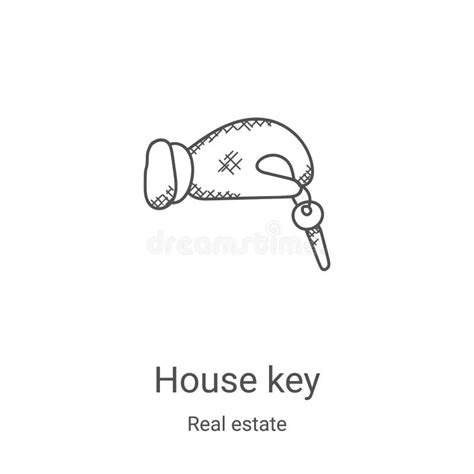 House Key Icon Vector From Real Estate Collection Thin Line House Key