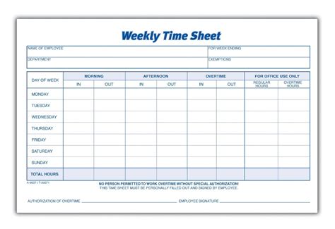 Weekly Employee Time Sheet Good To Know Pinterest Free Printables