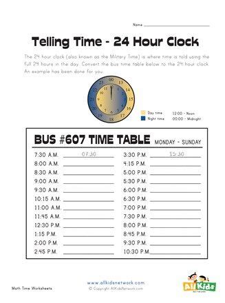 Military time / 24 hour time conversion chart. Convert 12 to 24 Hour Clock in 2021 | 24 hour clock, Clock ...