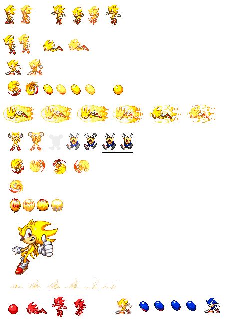 Super Sonic Sprite Sheet By Dinojack9000 On Deviantart