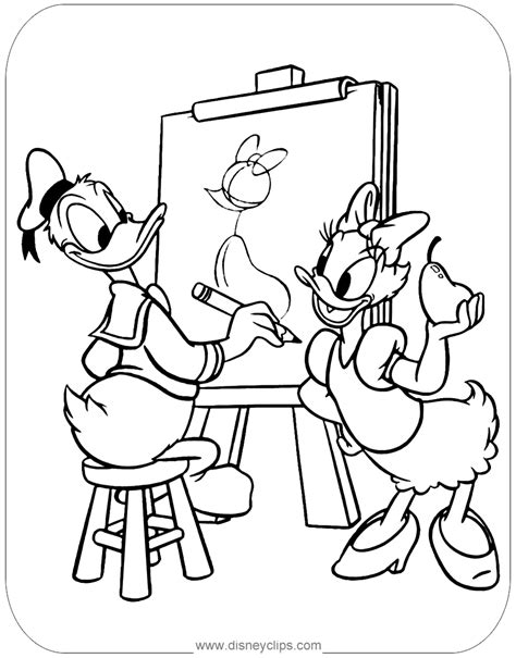 Donald duck coloring pages are very popular amongst kids. Donald and Daisy Duck Coloring Pages | Disneyclips.com