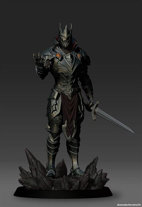 Artstation Black Knight Wender Ferreira Fantasy Armor Blackest