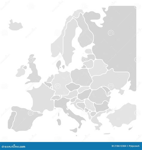 mapa simplificado de europa ilustración del vector ilustración de correspondencia minimalista
