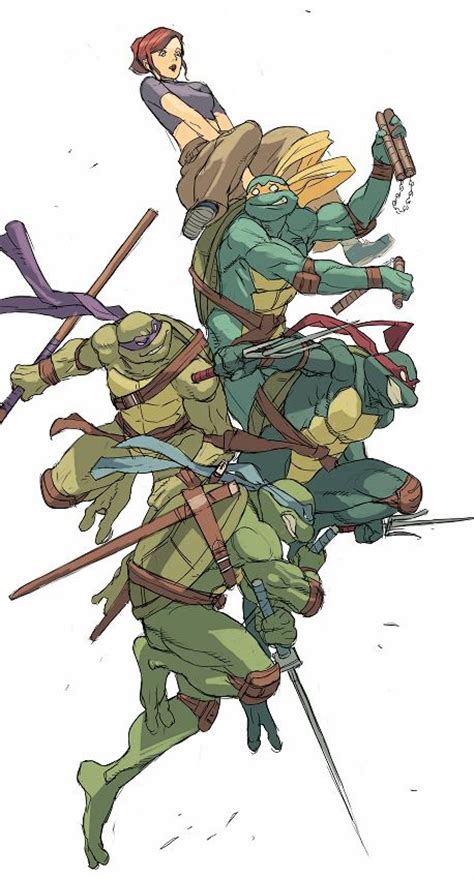 Leonardo Raphael Donatello Michelangelo And April O