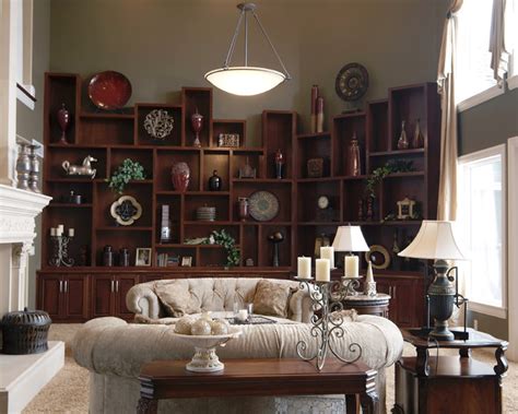 Our custom wall units can fit any space. Built-in Wall Unit - Traditional - Living Room - Kansas ...
