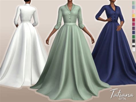 Sifixs Tatiana Dress Sims 4 Mm Cc Sims Four Sims 4 Mods Clothes