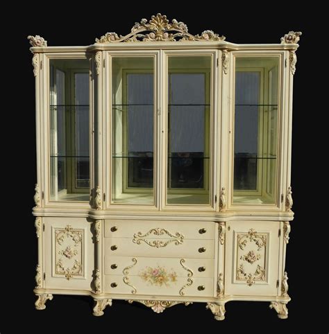 Typical china held in such cabinets often includes cups, plates, bowls, and glasses. Vintage French Provincial Venetian Ornate CHINA CABINET ...
