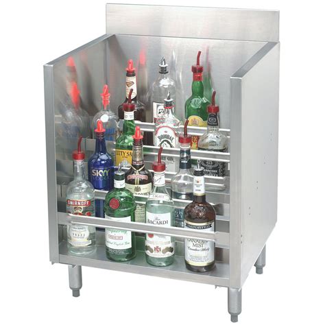 The wall banger style bar shown above is a liquor cabinet with a door that folds down to form a counter top instead of hinging left and right horizontally or pivoting up like the awning windows on this cabin's bar. Advance Tabco CRLR-24 Stainless Steel Liquor Display ...