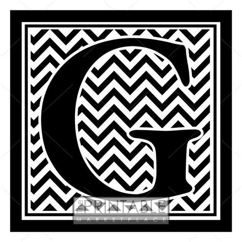 Black Chevron Monogram G