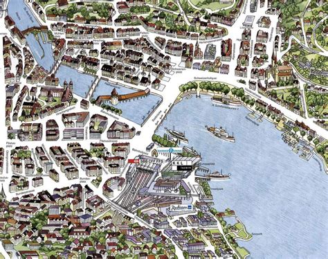 Lucerne City Maps Switzerland Maps Of Lucerne Luzern Printable