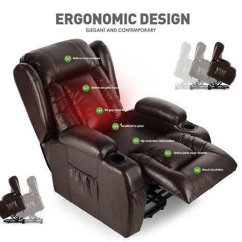 electric heated massage chair power recliner lift 8 points remote cont relaxing recliners