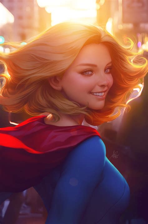 Stanley Lau Supergirl Dc Comics Superman Series Commentary Highres 1girl Backlighting