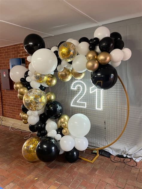 21st Birthday Party Balloon Garland Decor Ideas 21st Birthday