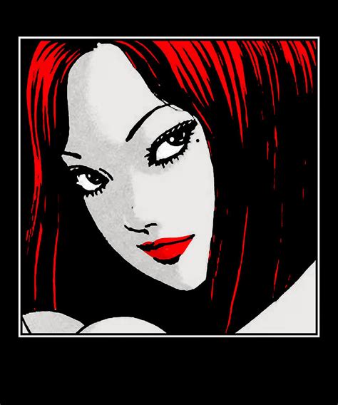 Tomie Junji Ito Red Hair Digital Art By Sweet Fire Pixels
