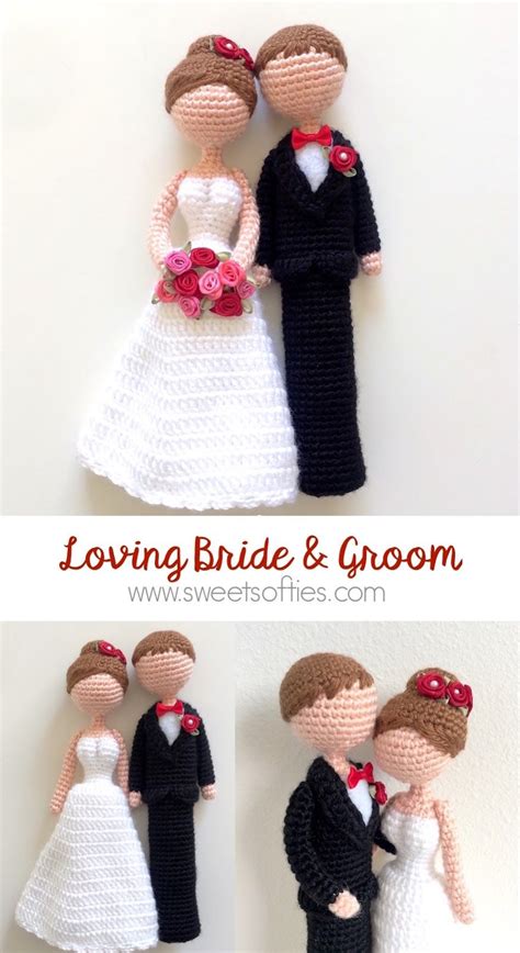 the loving bride and groom amigurumi crochet wedding dolls are perfect as a handmade wedding