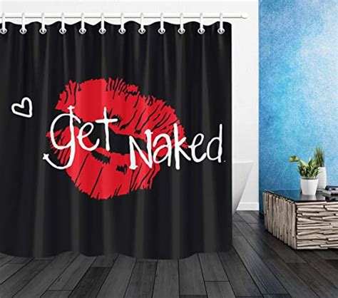 Amazon Com LB Get Naked Shower Curtain Girls Sexy Red Lip Modern