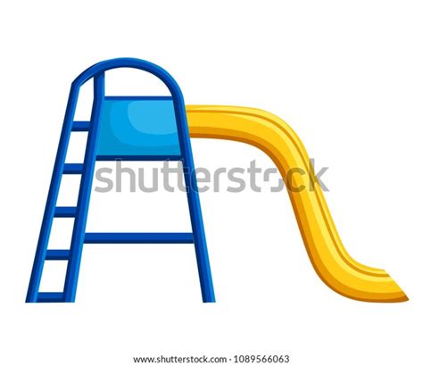 Childrens Slide Blue Yellow Playground Theme Stock Vector Royalty Free