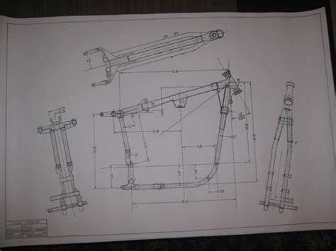harley davidson sportster frame drawing combo blueprints