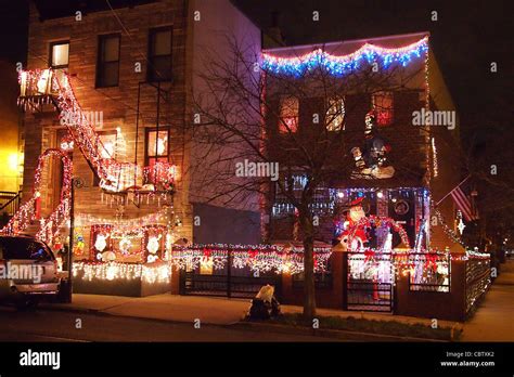 Christmas Lights South 3rd St Williamsburg Brooklyn New York City
