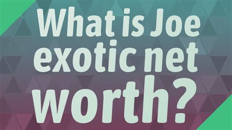 What Is Joe Exotic Net Worth Youtube