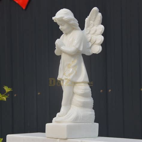 Wholesale White Marble Stone Little Angel Statue Interior Sculpture