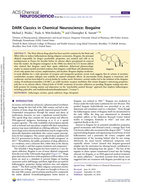 PDF DARK Classics In Chemical Neuroscience Ibogaine