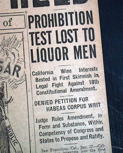 Us Prohibition Begins